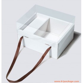กล่อง gift box pvc 2ช่อง สีขาว